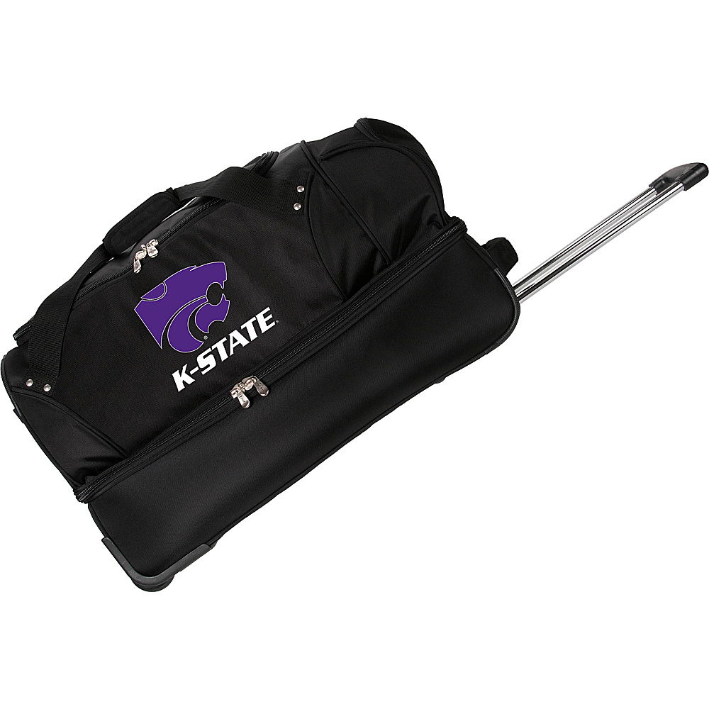 Denco Sports Luggage NCAA Kansas State University Wildcats 27 Drop Bottom Wheeled Duffel Bag Black Denco Sports Luggage Travel Duffels