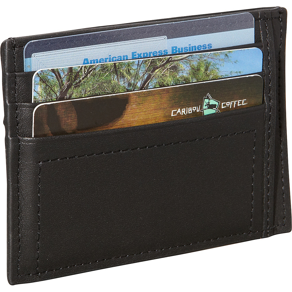 Royce Leather Nappa Prima Men s Card Case Black Royce Leather Men s Wallets