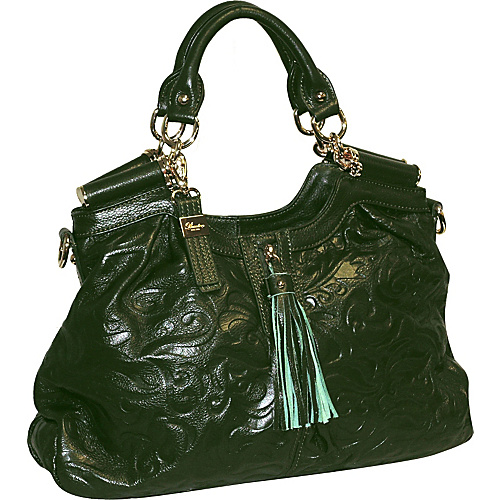 Buxton Fiona Satchel Green (GR) - Buxton Leather Handbags