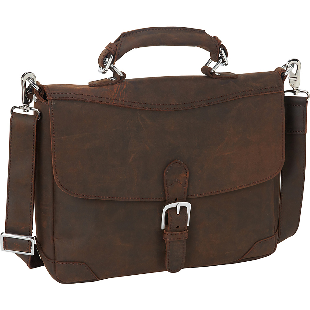 Vagabond Traveler 15 Cowhide Fine Leather Messenger Bag with Clasp Lock Vintage Distress Vagabond Traveler Messenger Bags
