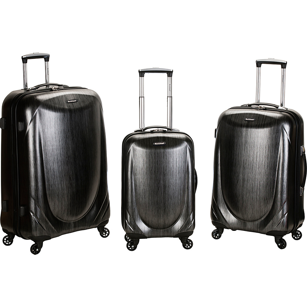 Rockland Luggage Hyperspace 3 Pc Polycarbonate Spinner Luggage Set Gray Rockland Luggage Luggage Sets