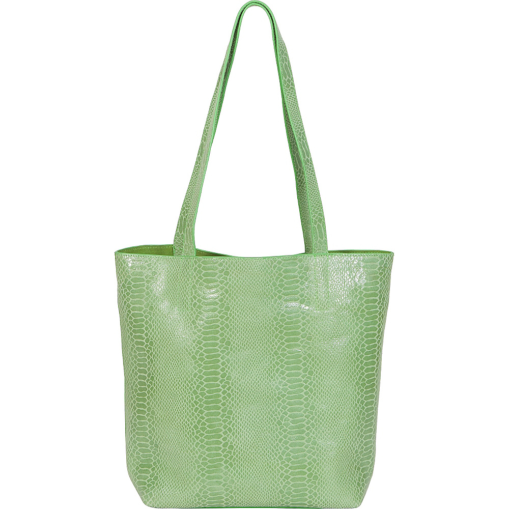 BUCO North South Iguana Tote Lime Green BUCO Leather Handbags