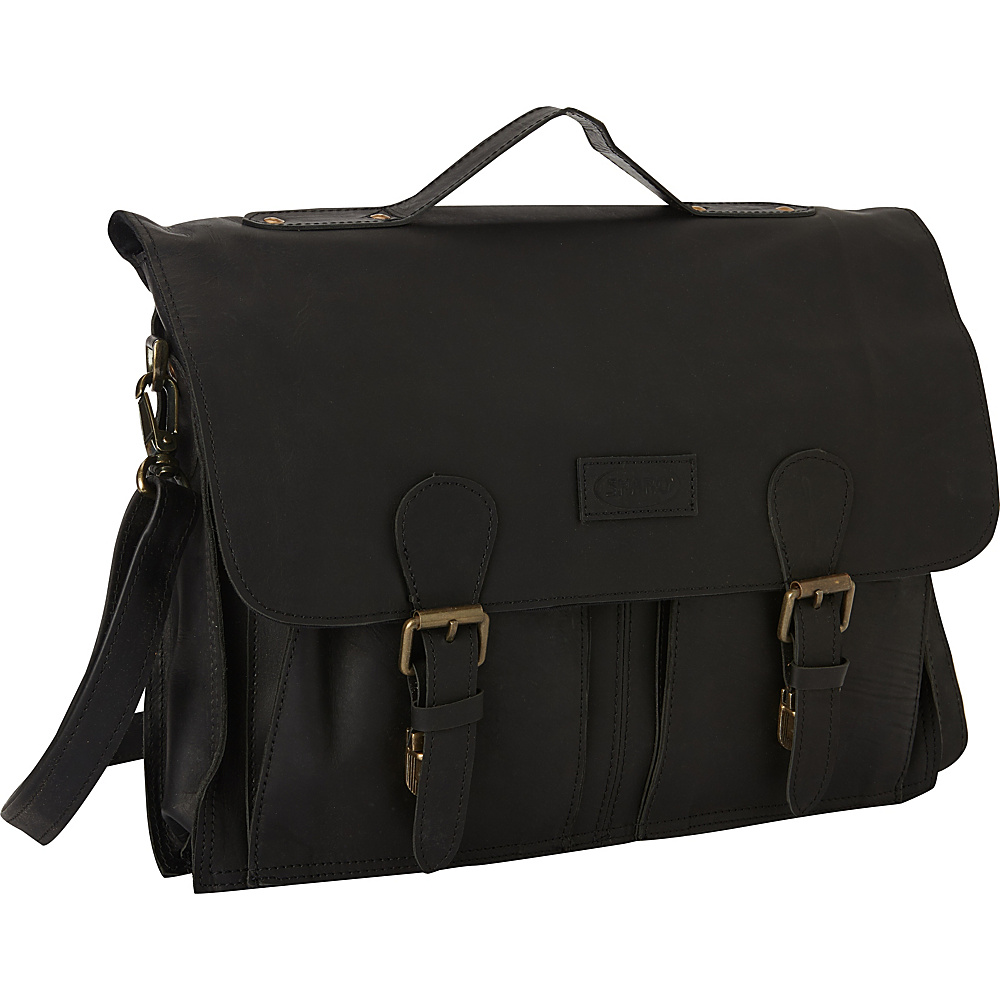 Sharo Leather Bags Soft Leather Laptop Messenger Bag and Brief Black Sharo Leather Bags Messenger Bags