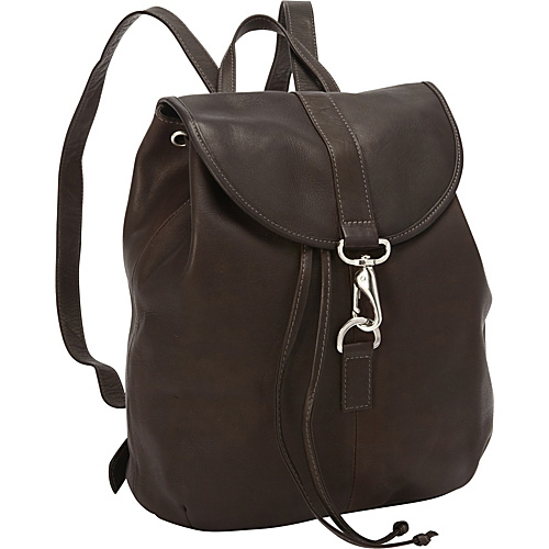 Piel Medium Drawstring Backpack Chocolate - Piel Leather Handbags