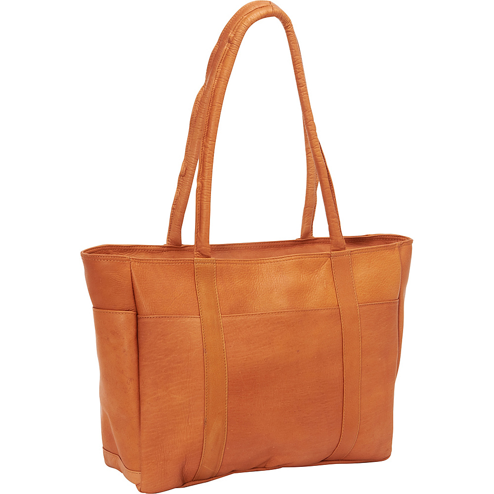 David King Co. Multi Pocket Shopping Tote Tan David King Co. Leather Handbags