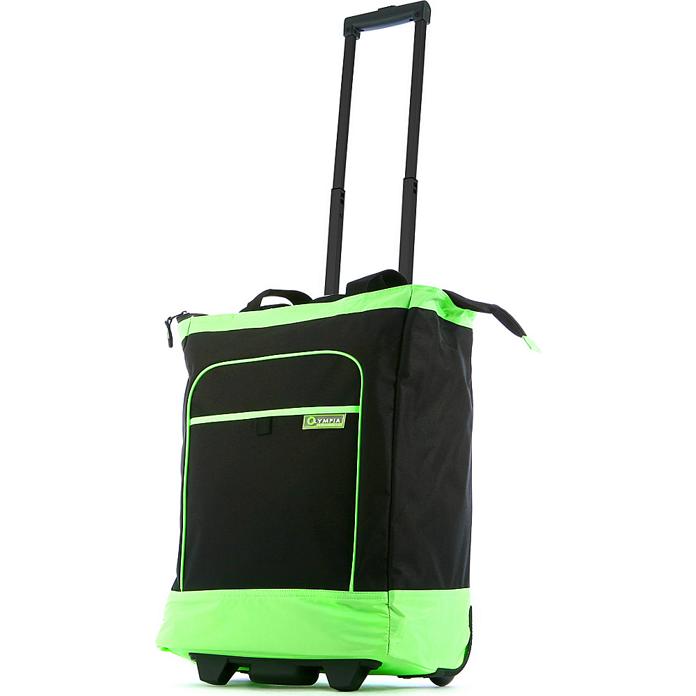 Olympia Deluxe Rolling Shopper Tote Lime Olympia Small Rolling Luggage