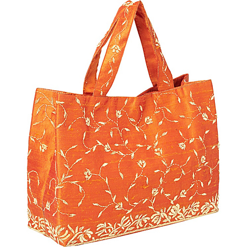 Moyna Handbags Satchel with Embroidery Orange - Moyna Handbags Fabric Handbags