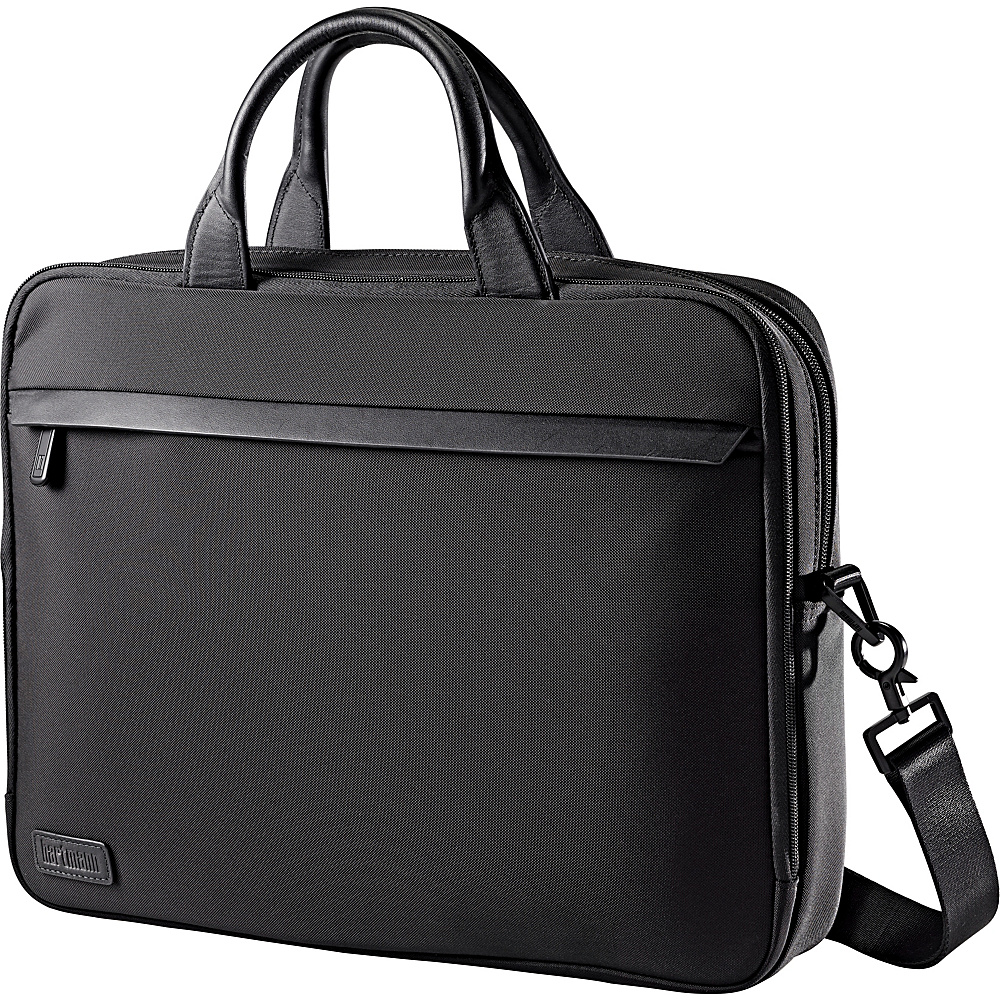 Hartmann Luggage Minimalist Single Compartment Brief Black Hartmann Luggage Non Wheeled Business Cases