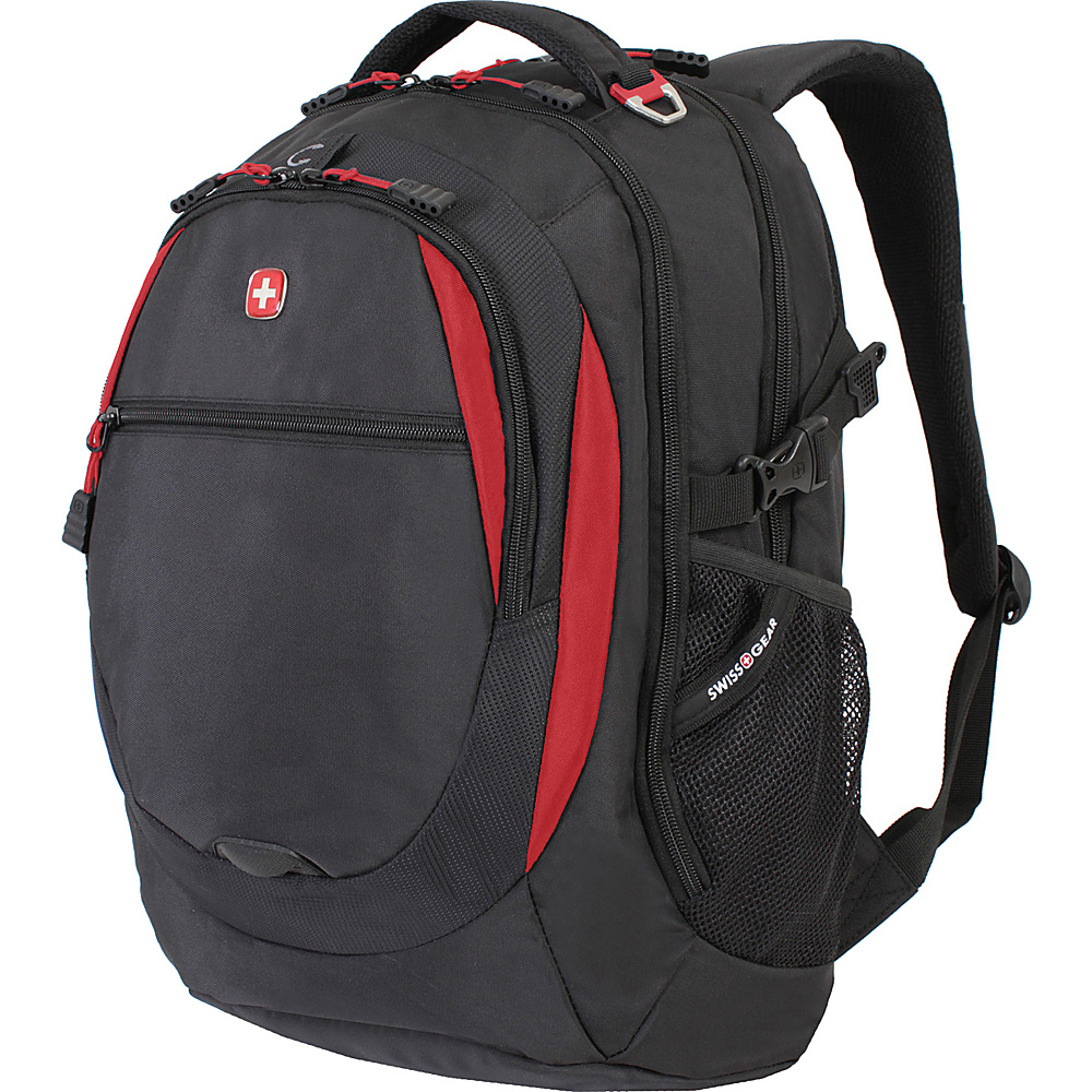 SwissGear Travel Gear Laptop Backpack 6655 Black w Red SwissGear Travel Gear Laptop Backpacks