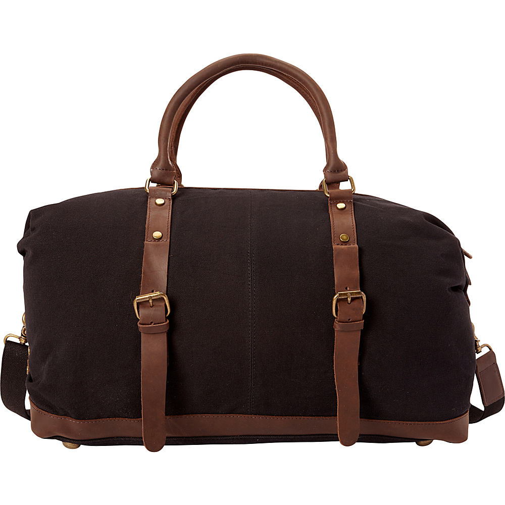 Vagabond Traveler Classic Antique Style Cotton Canvas Medium Duffle Bag Black Vagabond Traveler Rolling Duffels