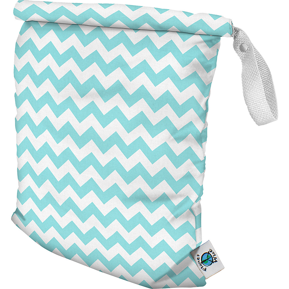 Planet Wise Medium Roll Down Wet Bag Teal Chevron Planet Wise Diaper Bags Accessories