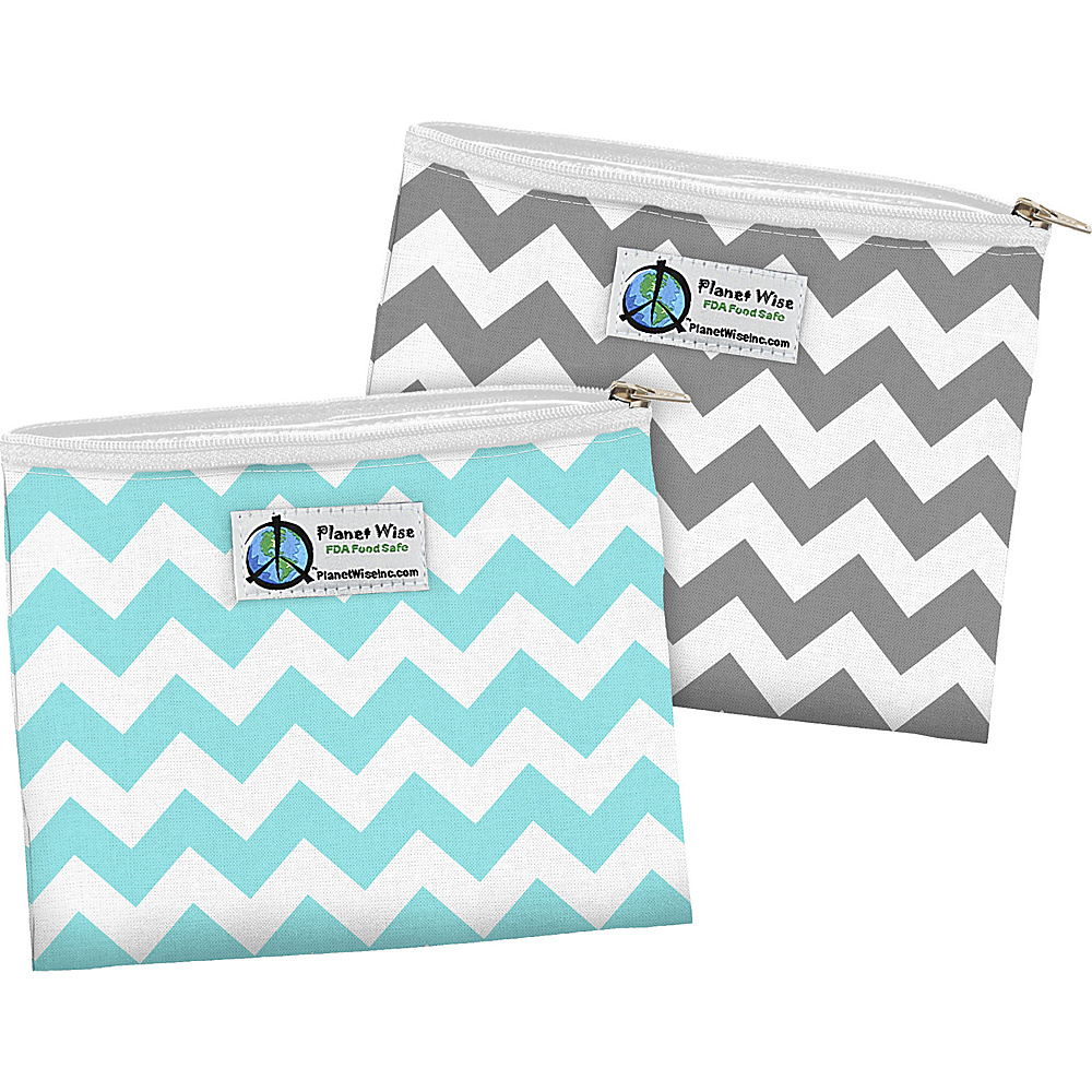 Planet Wise Zipper Sandwich Bag 2 Pack Teal Chevron Gray Chevron Planet Wise Travel Coolers