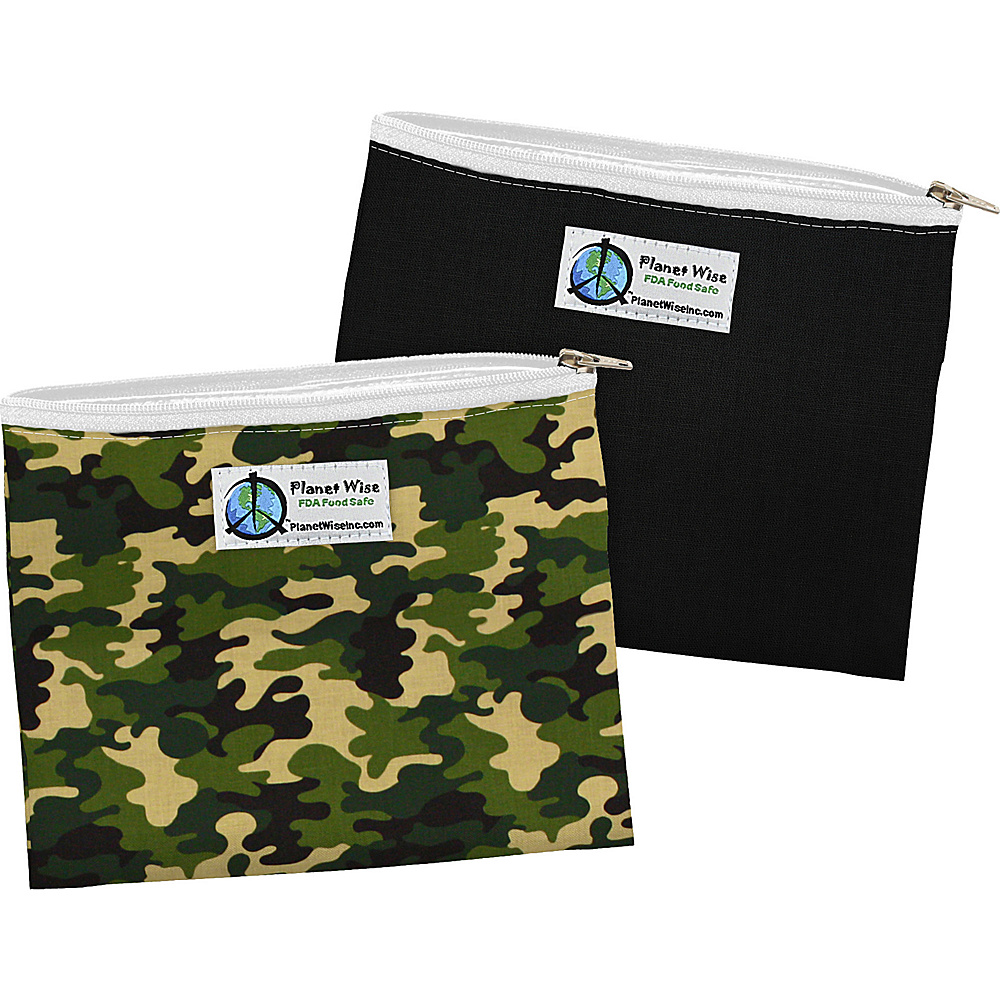 Planet Wise Zipper Sandwich Bag 2 Pack Camo Black Planet Wise Travel Coolers