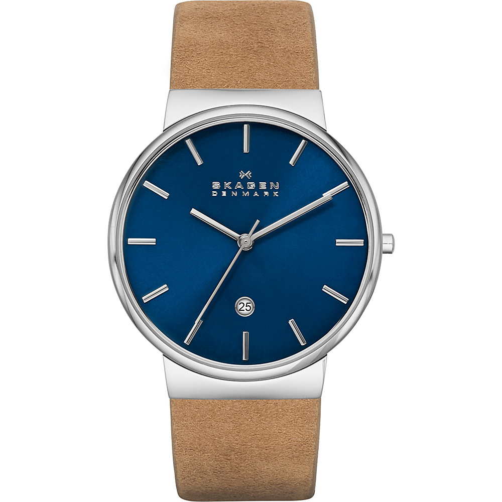 Skagen Ancher Watch Tan with Blue Skagen Watches