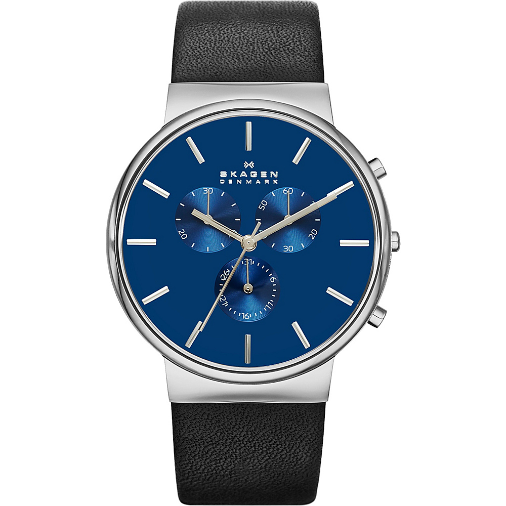 Skagen Ancher Watch Black with Blue Chronograph Skagen Watches