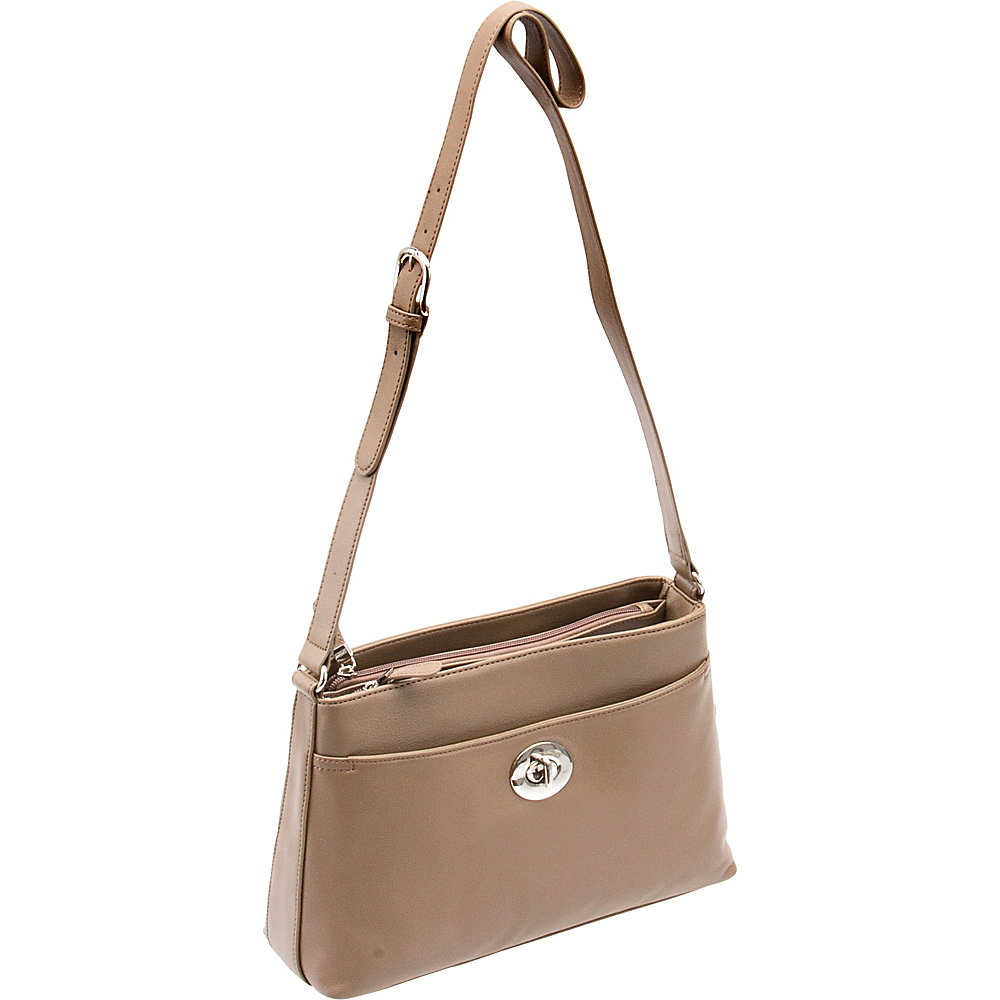 Baggs Lucy Shoulder Bag Taupe Baggs Leather Handbags