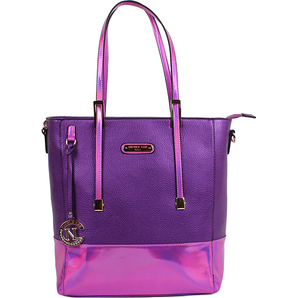 Nicole Lee Sian Hologram Shopper Bag Purple Nicole Lee Manmade Handbags