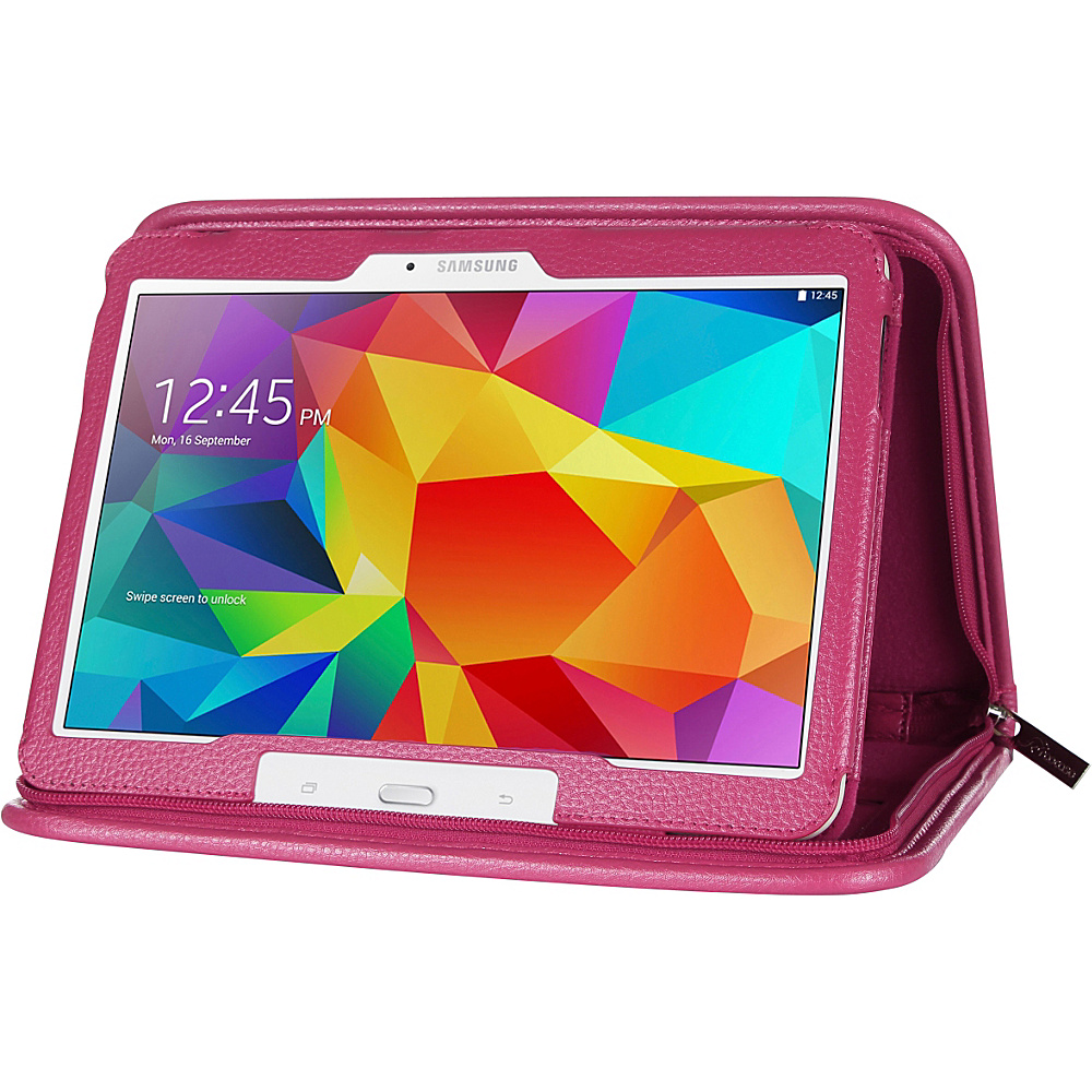 rooCASE Executive Portfolio Leather Case for Samsung Galaxy Tab 4 10.1 Magenta rooCASE Laptop Sleeves
