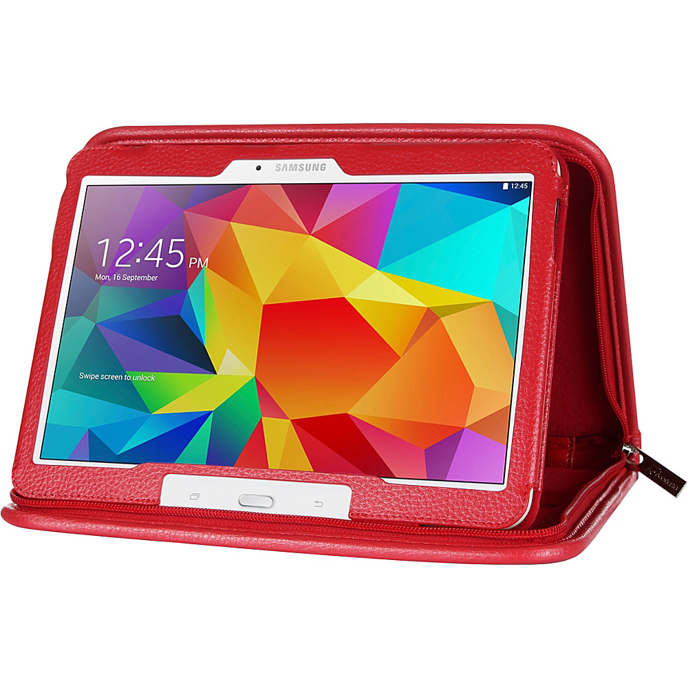 rooCASE Executive Portfolio Leather Case for Samsung Galaxy Tab 4 10.1 Red rooCASE Laptop Sleeves