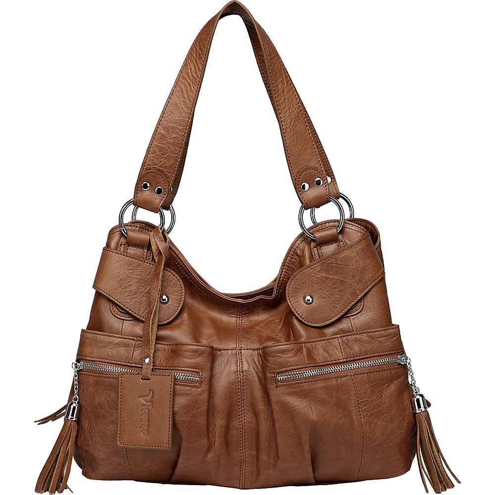 Vicenzo Leather Athena Italian Leather Handbag Dark Brown Vicenzo Leather Leather Handbags