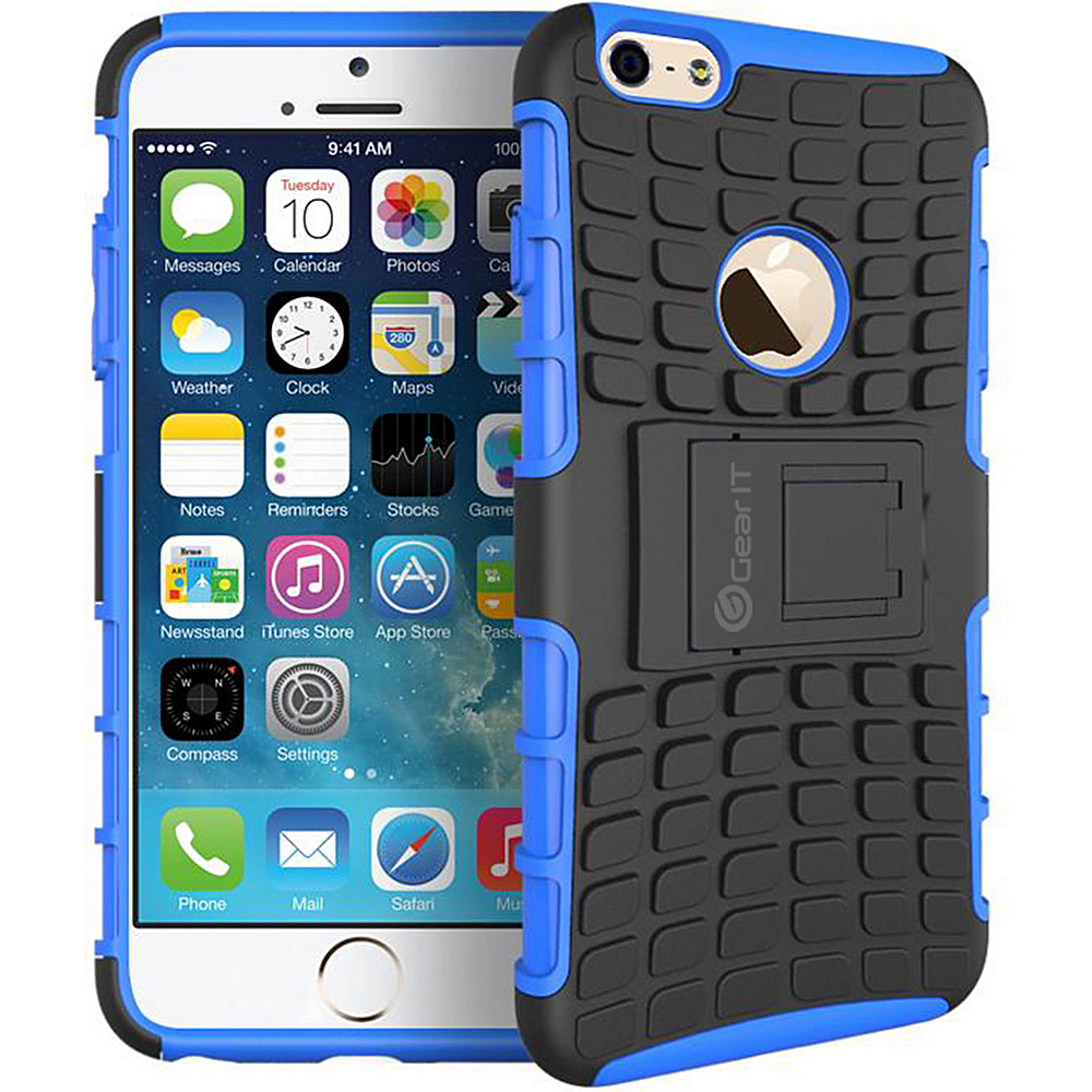 rooCASE Heavy Duty Armor Hybrid Rugged Stand Case for Apple iPhone 6 6s 4.7 Blue rooCASE Electronic Cases