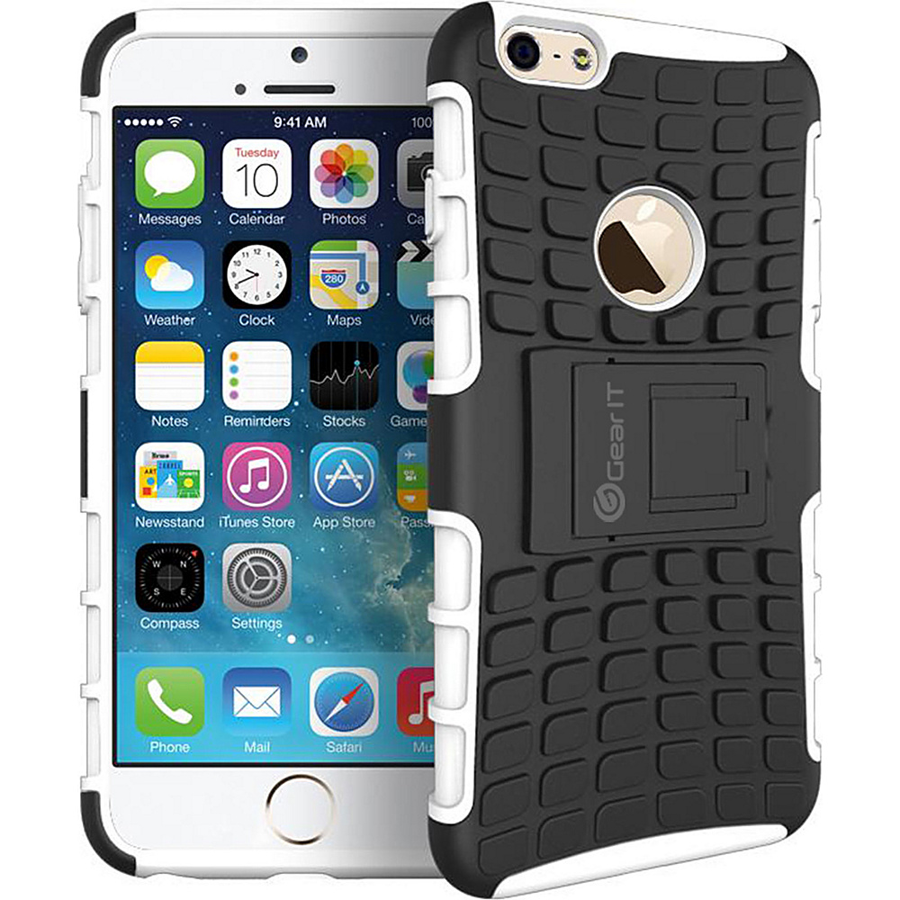 rooCASE Heavy Duty Armor Hybrid Rugged Stand Case for Apple iPhone 6 6s 4.7 White rooCASE Electronic Cases