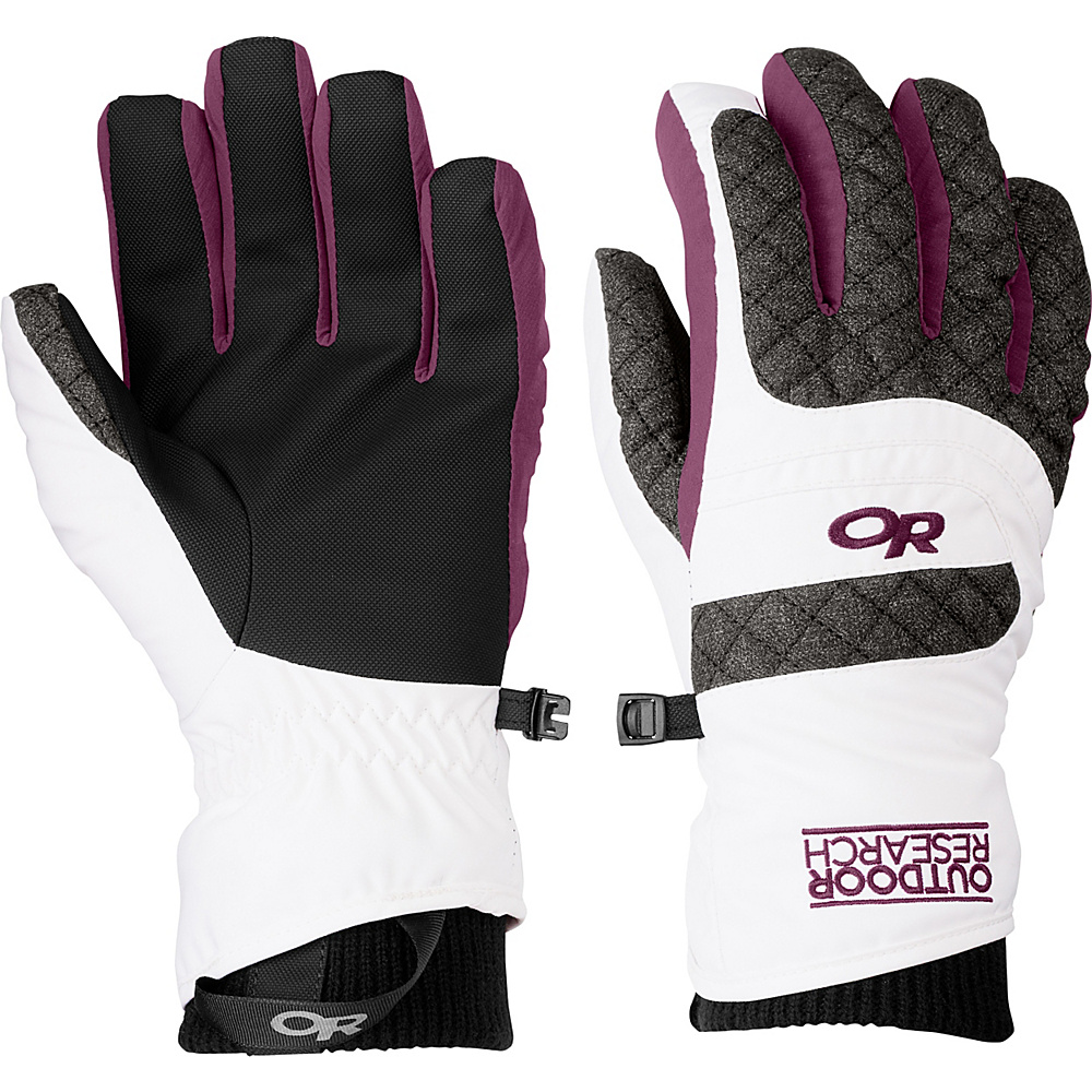 Outdoor Research Riot Gloves Women s White Charcoal Orchid MD Outdoor Research Gloves