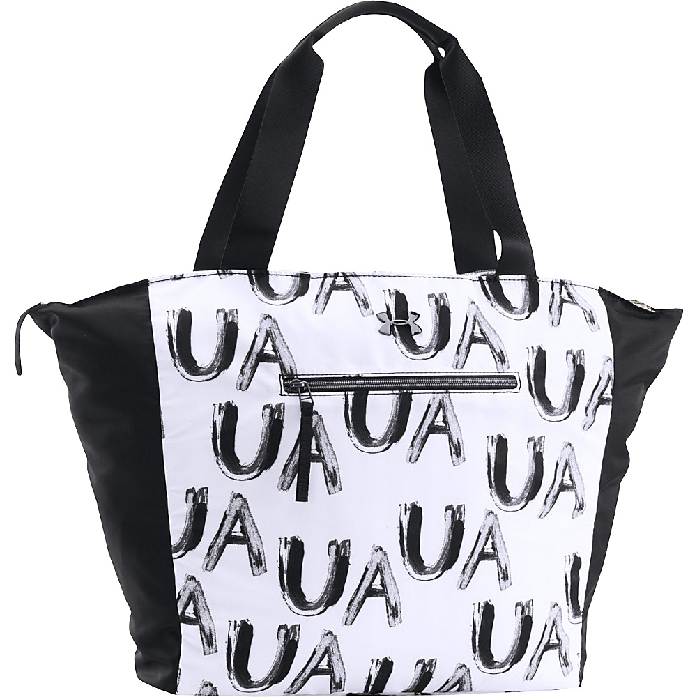 Under Armour To and From Tote Black White Metallic Pewter Painters Print Under Armour Gym Bags