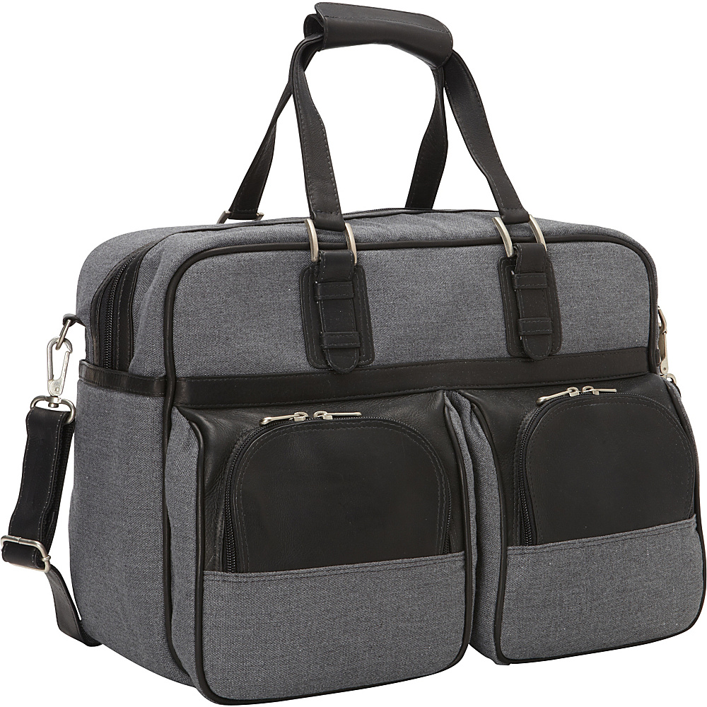 Piel Carry On with Pockets Black Piel Travel Duffels