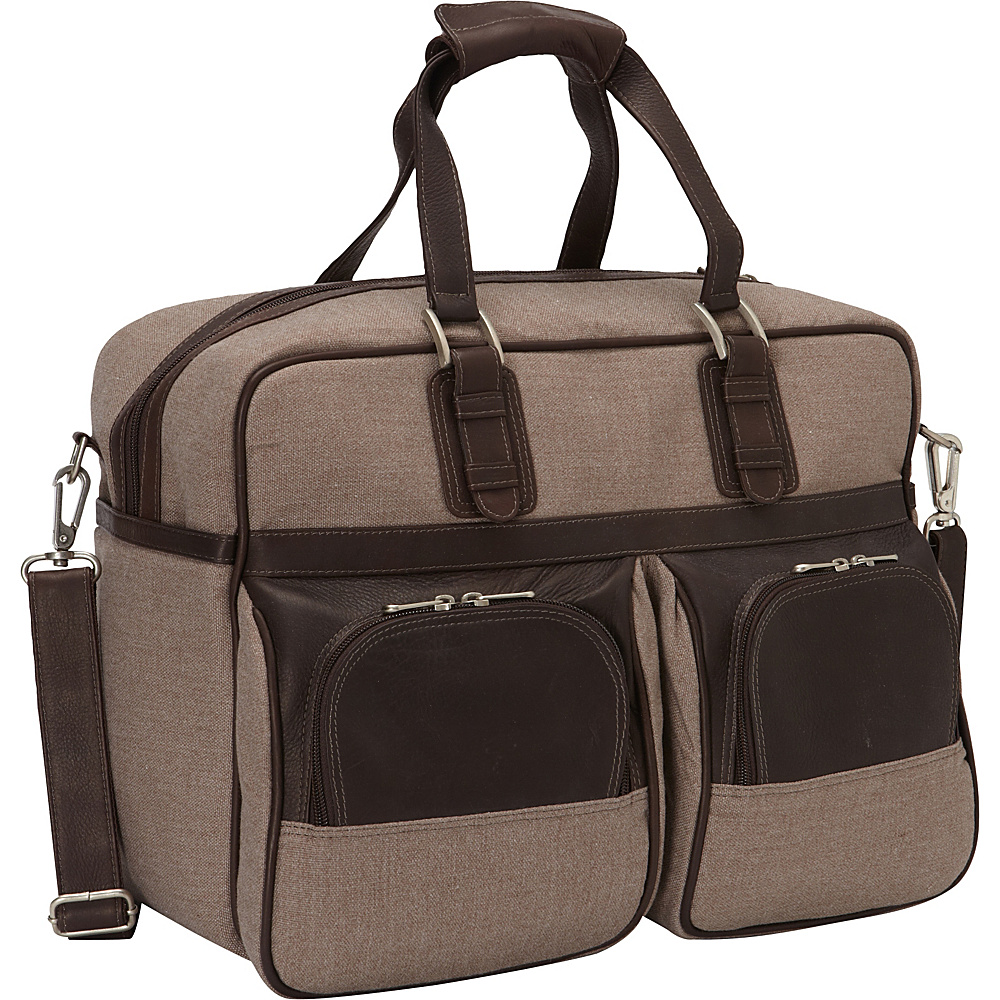 Piel Carry On with Pockets Chocolate Piel Travel Duffels