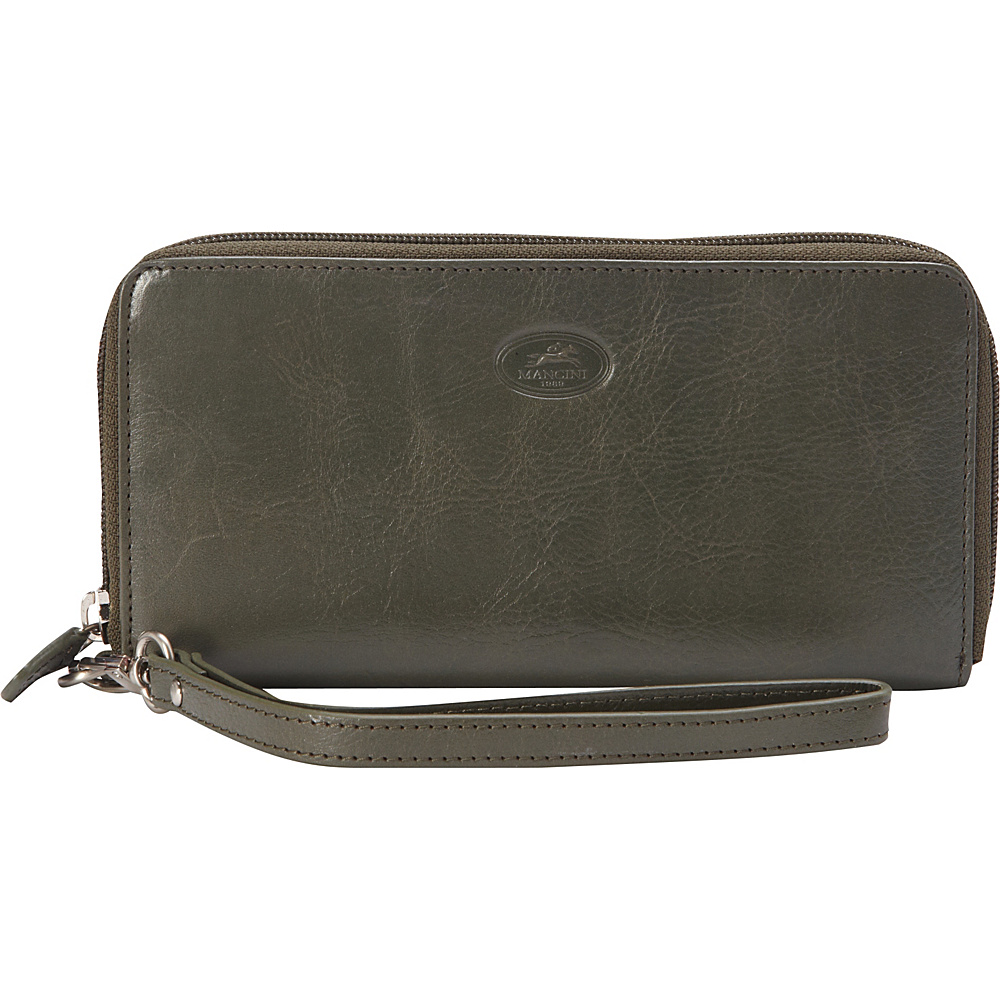 Mancini Leather Goods Ladies RFID Zippy Wallet Olive Green Mancini Leather Goods Women s Wallets