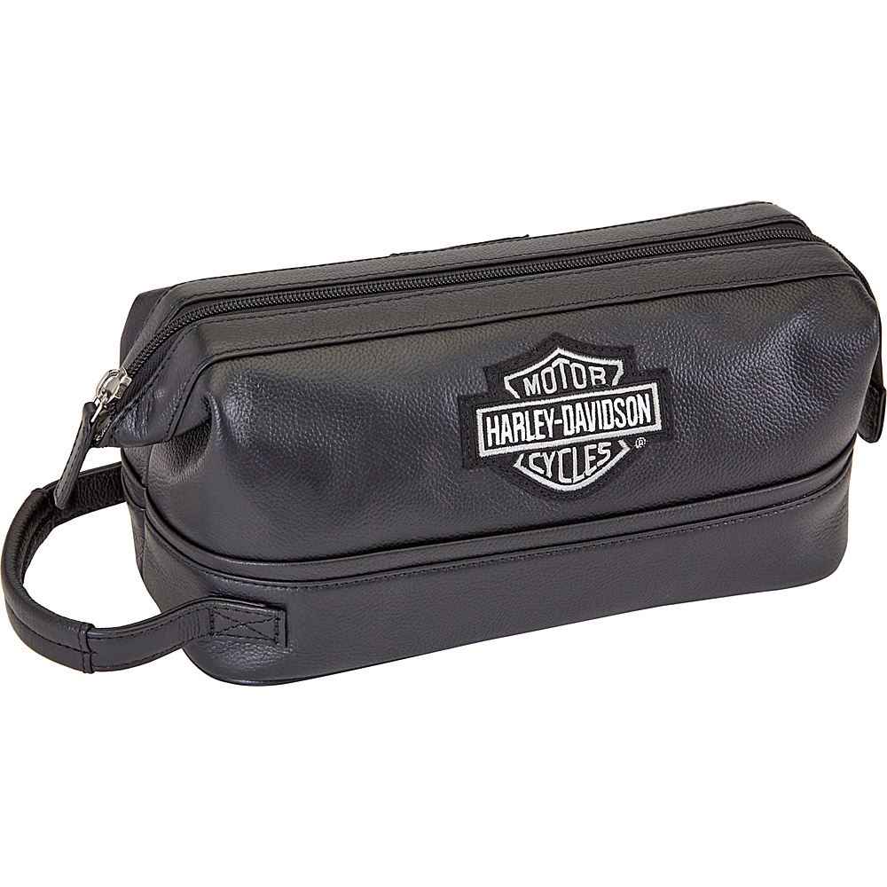 Harley Davidson by Athalon Leather Toiletry Kit Black Harley Davidson by Athalon Toiletry Kits