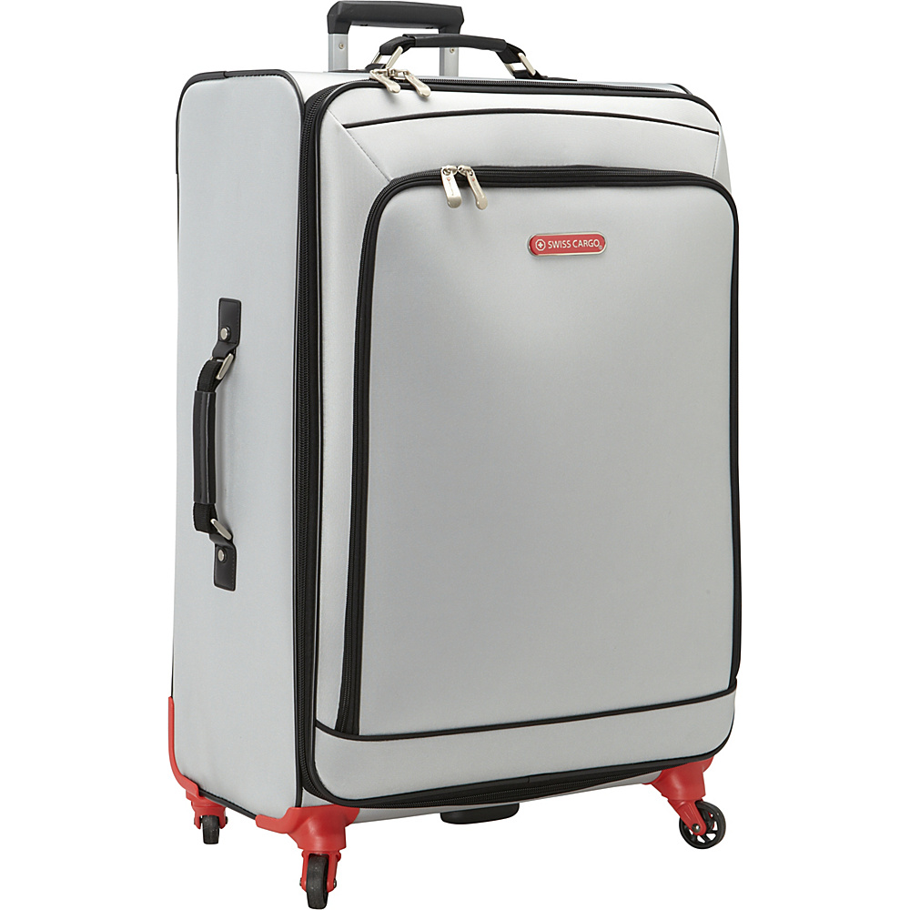 Swiss Cargo Petra 28 Spinner Luggage Silver Black Swiss Cargo Softside Checked