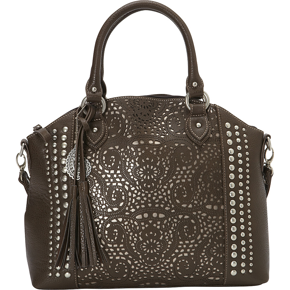 Bandana Mesa Collection Convertible Zip top Tote CHOCOLATE METALLIC Bandana Manmade Handbags