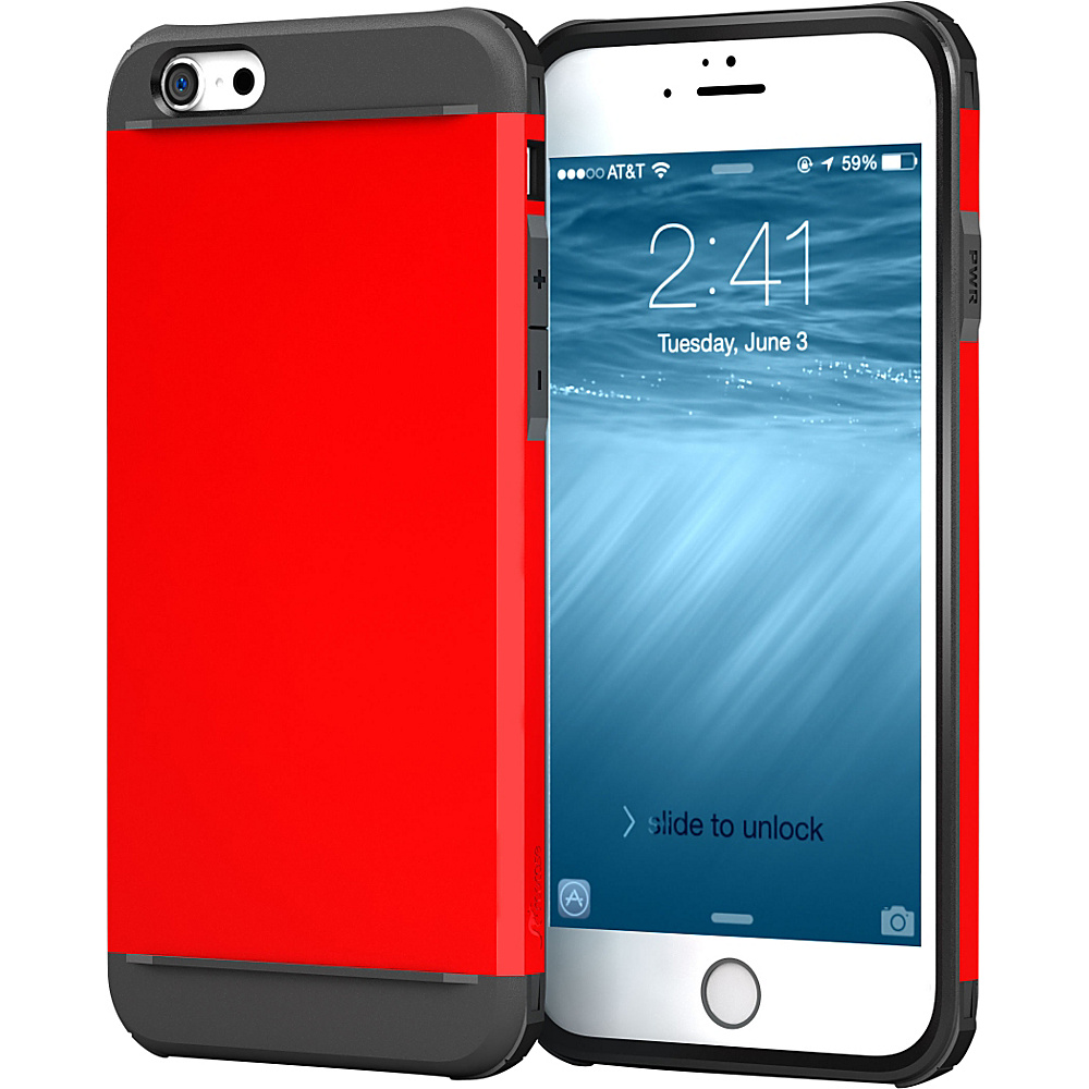 rooCASE Exec Tough Hybrid PC TPU Case Cover for iPhone 6 6s 4.7 Testarossa Red rooCASE Electronic Cases