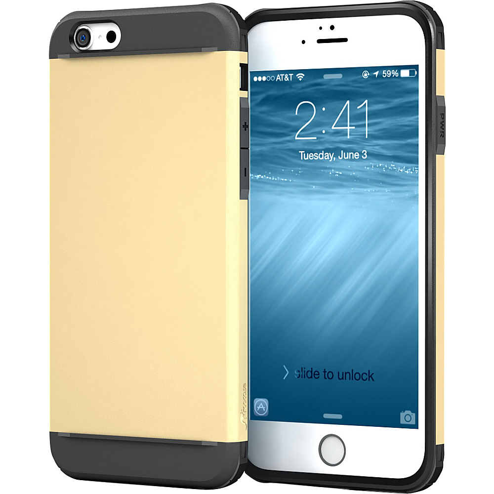 rooCASE Exec Tough Hybrid PC TPU Case Cover for iPhone 6 6s 4.7 Fossil Gold rooCASE Electronic Cases