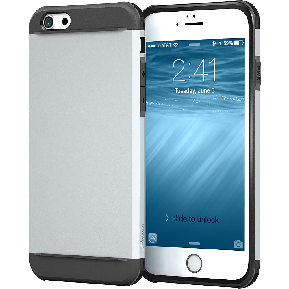 rooCASE Exec Tough Hybrid PC TPU Case Cover for iPhone 6 6s 4.7 Ghost Silver rooCASE Electronic Cases