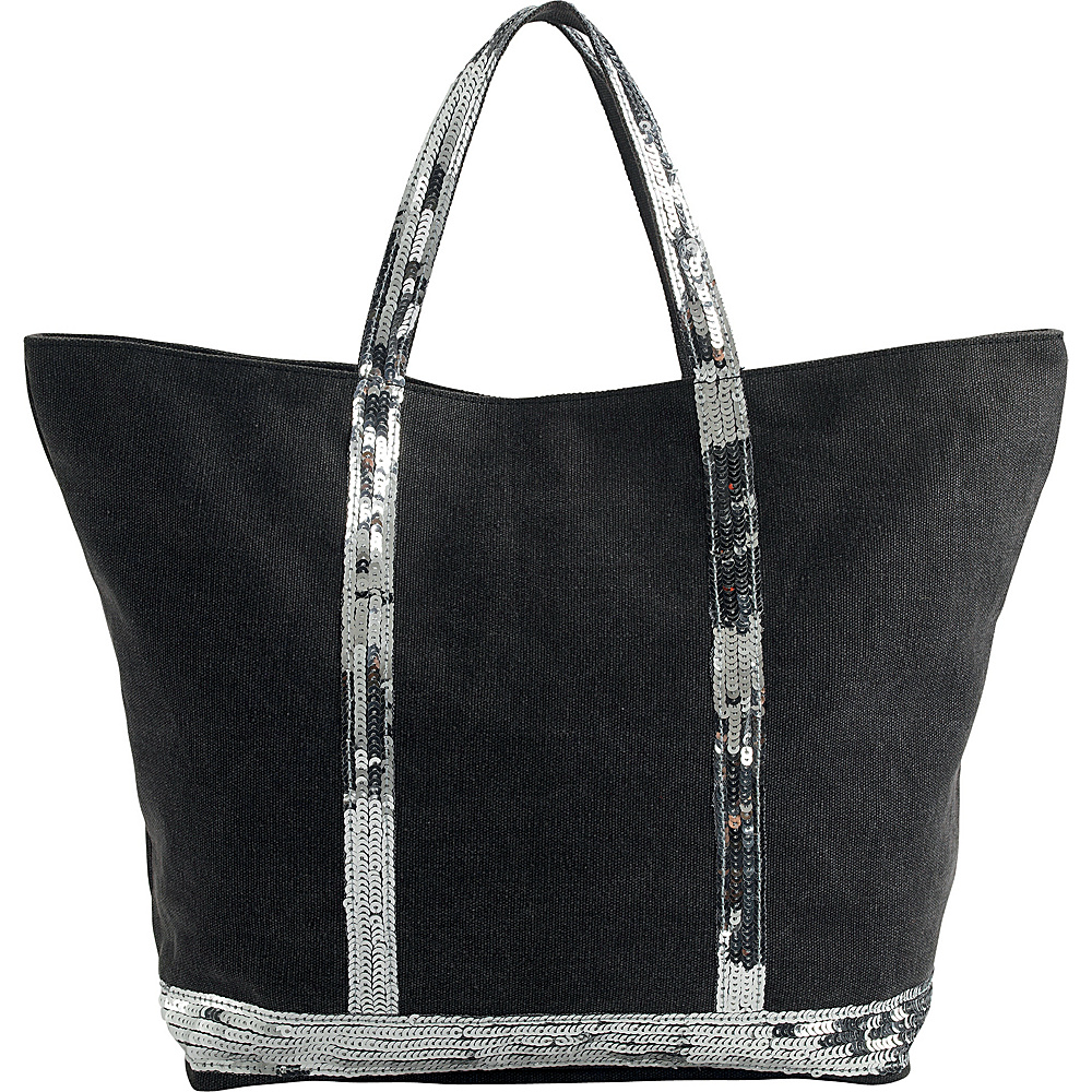 San Diego Hat Cotton Canvas Bag with Sequins Grey Sequin San Diego Hat Fabric Handbags