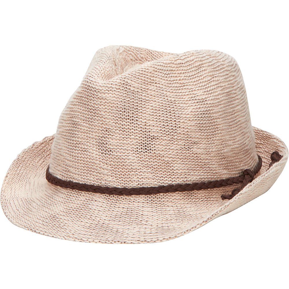 San Diego Hat Knit Fedora with Suede Braided Band Blush San Diego Hat Hats Gloves Scarves