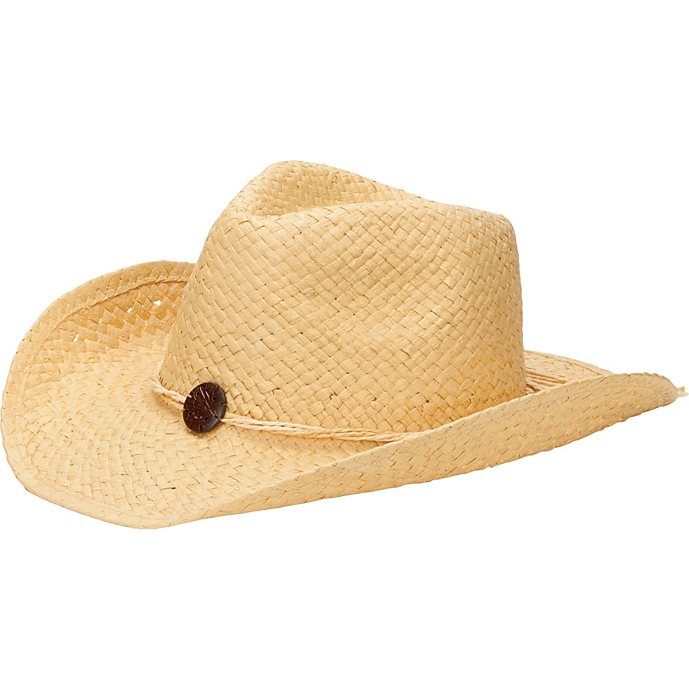 San Diego Hat Woven Paper Cowboy Hat with Coconut Trim Detail Natural San Diego Hat Hats