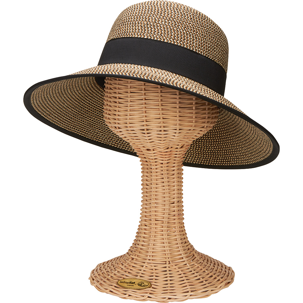 San Diego Hat Ultrabraid Sunbrim Hat with Back Bow Detail Mixed Black San Diego Hat Hats Gloves Scarves