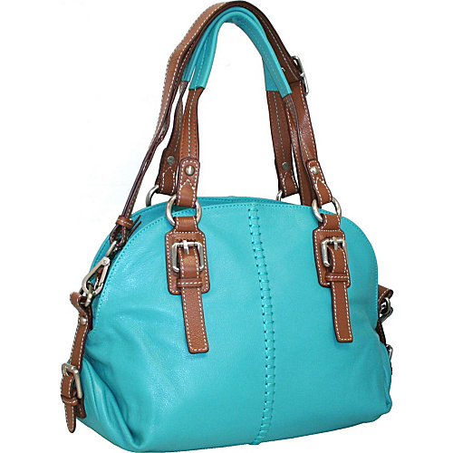 Nino Bossi Bonnies Bowler Satchel Turquoise - Nino Bossi Leather Handbags