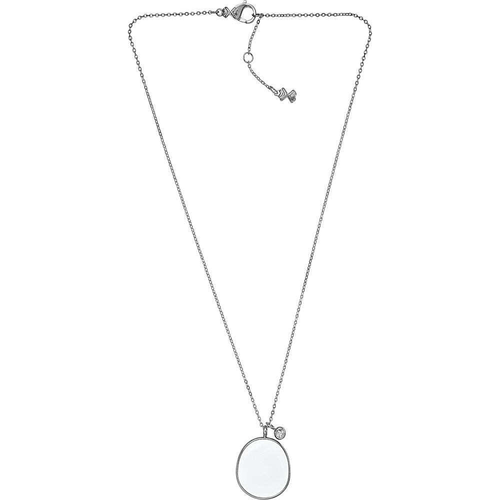 Skagen White Sea Glass Pendant Necklace Silver Skagen Jewelry
