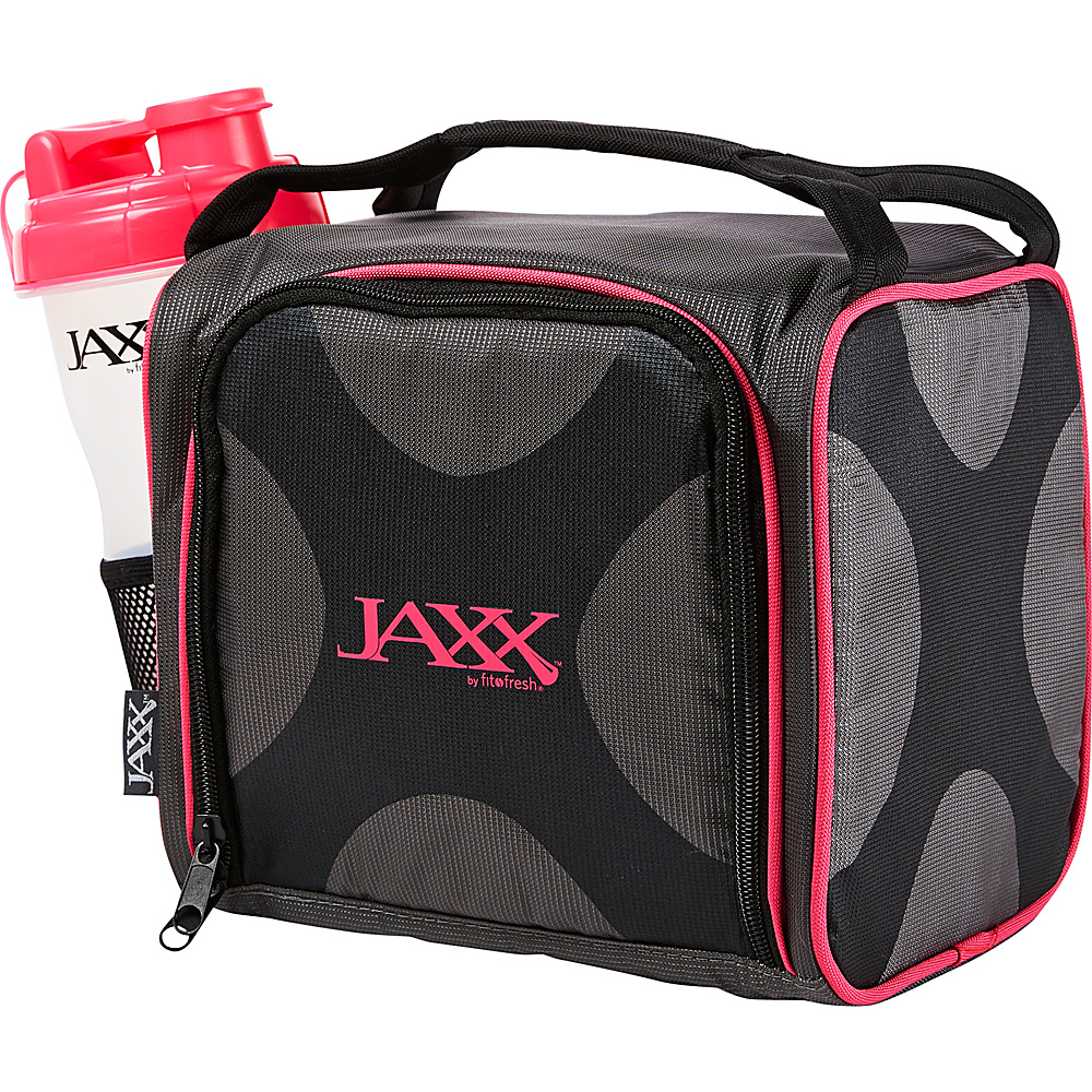Fit Fresh Jaxx Fuel Pack with Portion Control Containers Black Pink Fit Fresh Travel Coolers