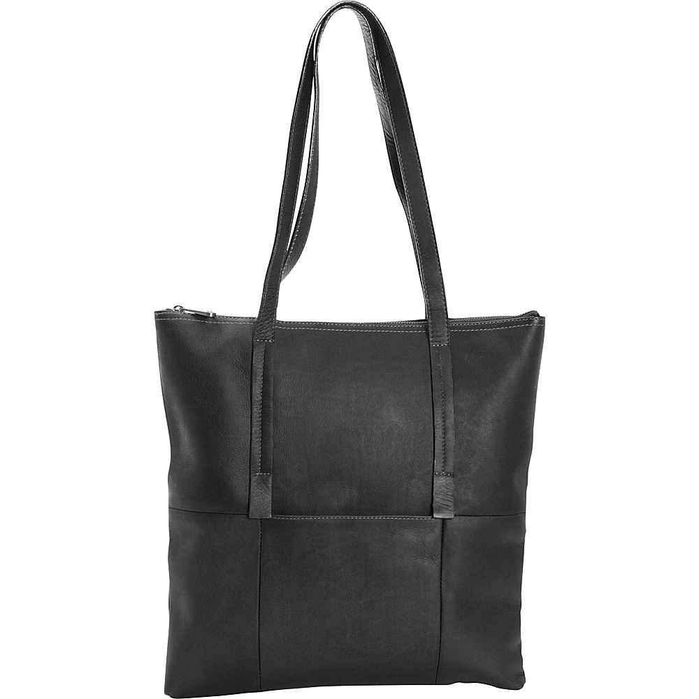 Clava Vertical Nana Tote Vachetta Black Clava Leather Handbags