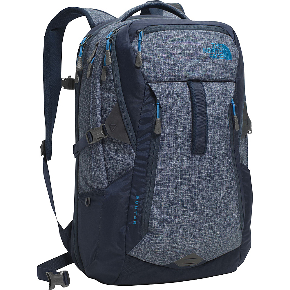The North Face Router Laptop Backpack Urban Navy Heather Banff Blue The North Face Business Laptop Backpacks