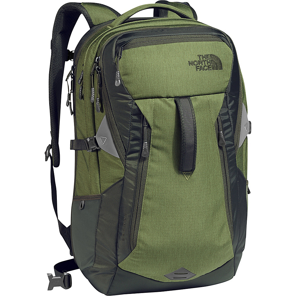 The North Face Router Laptop Backpack Terrarium Green Heather Rosin Green The North Face Business Laptop Backpacks