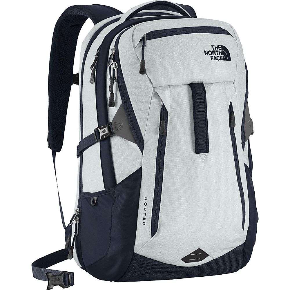 The North Face Router Laptop Backpack High Rise Grey Cosmic Blue The North Face Laptop Backpacks