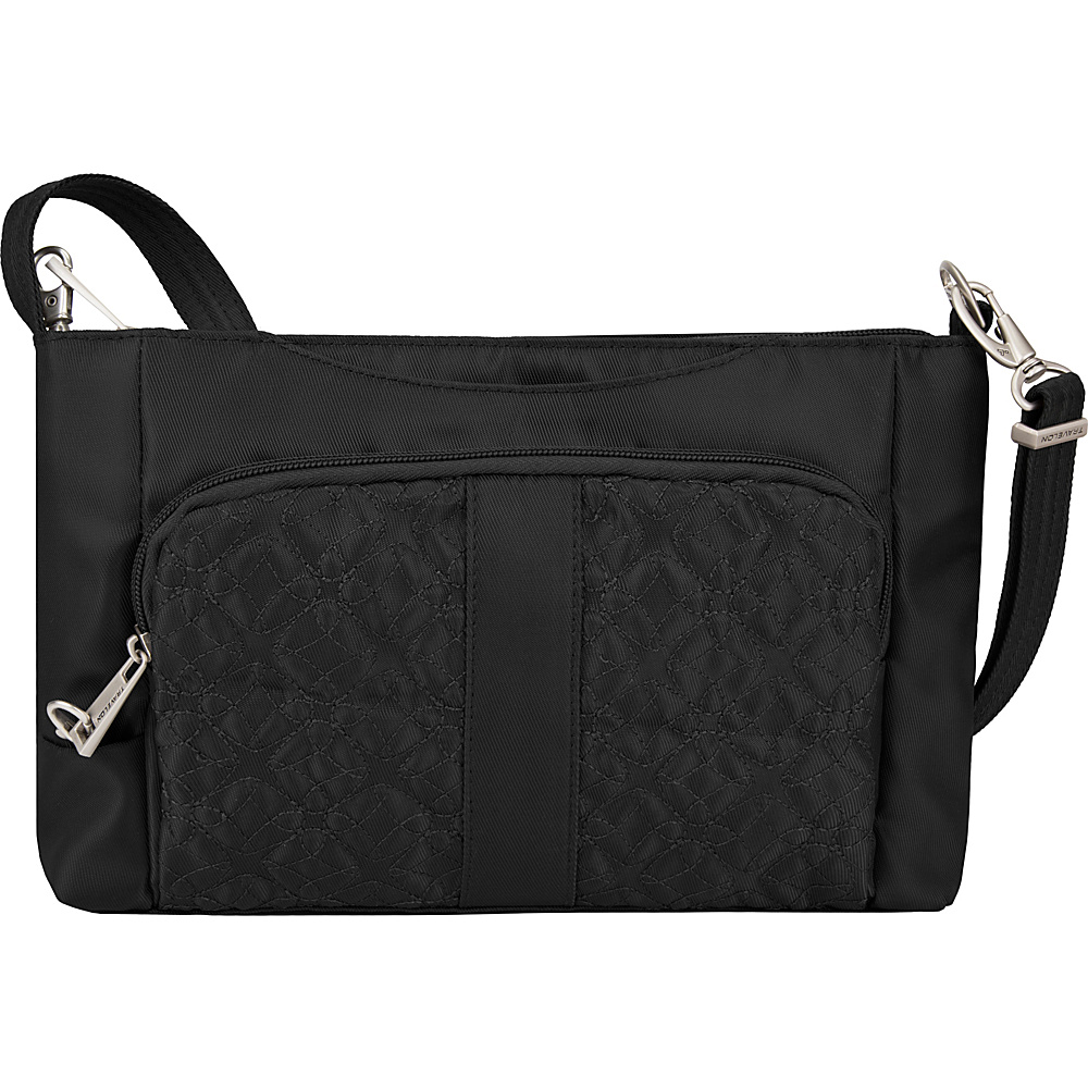 Travelon Anti Theft Signature E W Slim Bag Black Teal Travelon Fabric Handbags