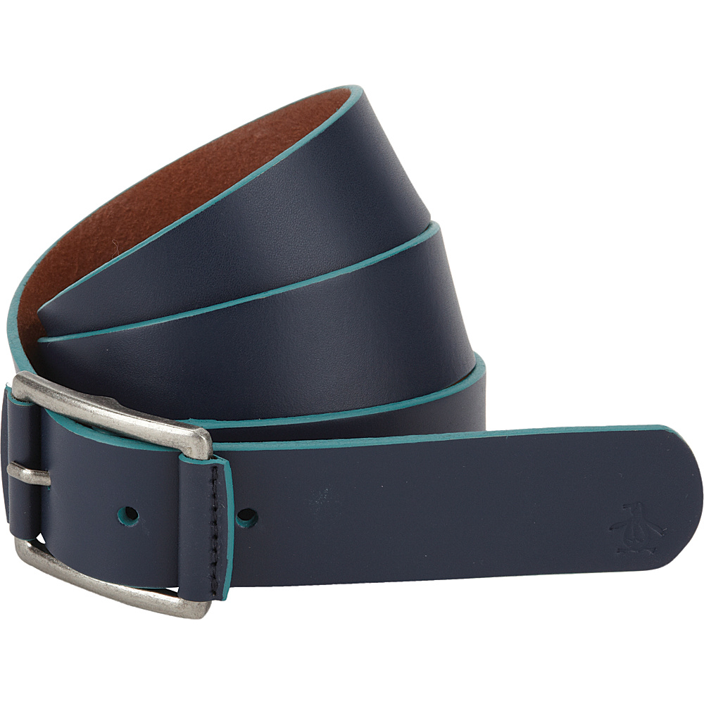 Original Penguin Grady Leather Belt Dress Blues 40 Original Penguin Belts